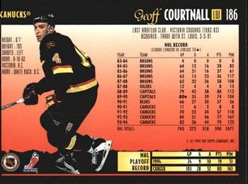 1994-95 Topps Premier #186 Geoff Courtnall Back