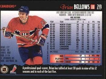 1994-95 Topps Premier #219 Brian Bellows Back