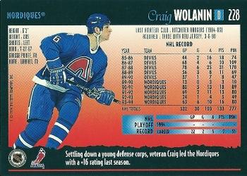 1994-95 Topps Premier #228 Craig Wolanin Back