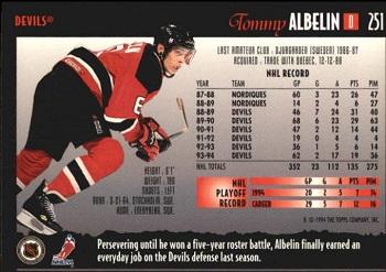 1994-95 Topps Premier #251 Tommy Albelin Back