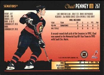 1994-95 Topps Premier #267 Chad Penney Back