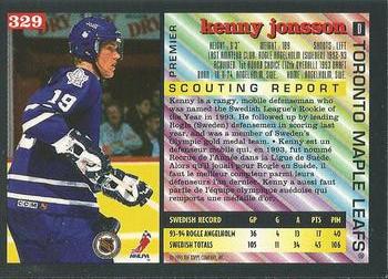 1994-95 Topps Premier #329 Kenny Jonsson Back