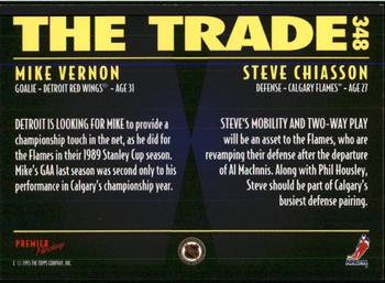 1994-95 Topps Premier #348 Mike Vernon / Steve Chiasson Back