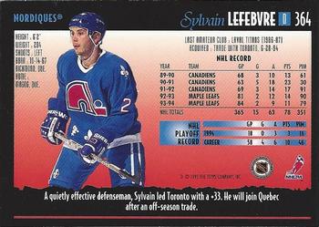 1994-95 Topps Premier #364 Sylvain Lefebvre Back