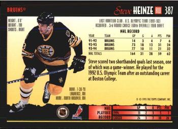 1994-95 Topps Premier #387 Steve Heinze Back