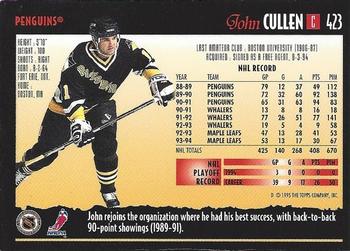 1994-95 Topps Premier #423 John Cullen Back