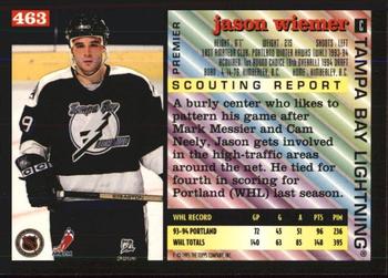 1994-95 Topps Premier #463 Jason Wiemer Back