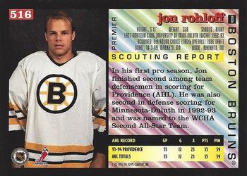 1994-95 Topps Premier #516 Jon Rohloff Back