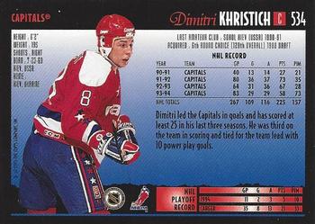 1994-95 Topps Premier #534 Dimitri Khristich Back