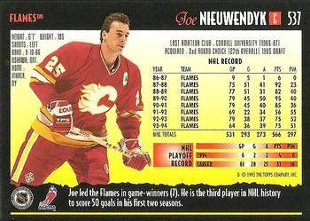 1994-95 Topps Premier #537 Joe Nieuwendyk Back