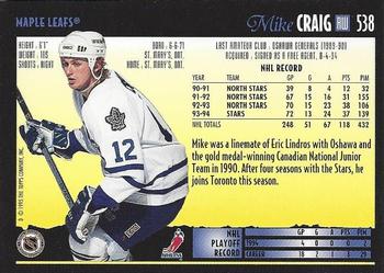 1994-95 Topps Premier #538 Mike Craig Back