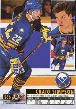 1994-95 Ultra #266 Craig Simpson Back