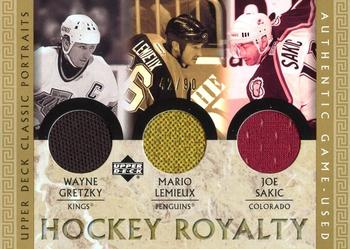 2002-03 Upper Deck Classic Portraits - Hockey Royalty #GLS Wayne Gretzky / Mario Lemieux / Joe Sakic Front