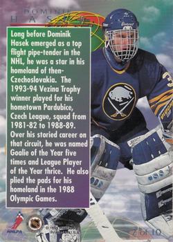 1994-95 Ultra - Global Greats #2 Dominik Hasek Back