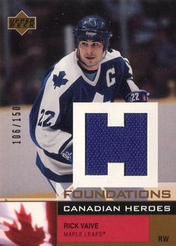 2002-03 Upper Deck Foundations - Canadian Heroes #C-RV Rick Vaive Front