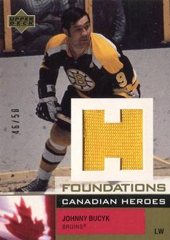 2002-03 Upper Deck Foundations - Canadian Heroes Gold #C-JB Johnny Bucyk Front