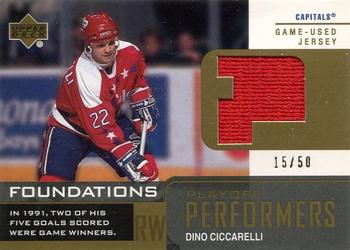 2002-03 Upper Deck Foundations - Playoff Performers Gold #P-DC Dino Ciccarelli Front