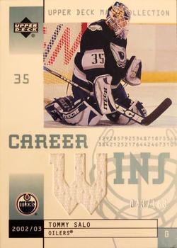 2002-03 Upper Deck Mask Collection - Career Wins #CW-TS Tommy Salo Front