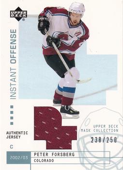 2002-03 Upper Deck Mask Collection - Instant Offense #IO-PF Peter Forsberg Front