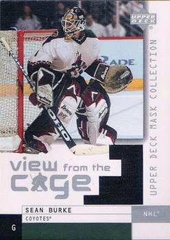 2002-03 Upper Deck Mask Collection - View from the Cage #V-SB Sean Burke Front