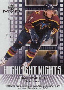 2002-03 Upper Deck MVP - Highlight Nights #HN1 Ilya Kovalchuk Front