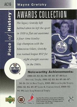 2002-03 Upper Deck Piece of History - Awards Collection #AC16 Wayne Gretzky Back