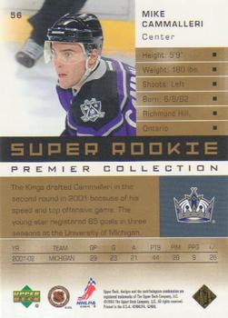 2002-03 Upper Deck Premier Collection - Gold #56 Mike Cammalleri Back