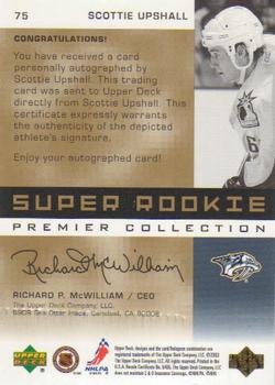 2002-03 Upper Deck Premier Collection - Gold #75 Scottie Upshall Back