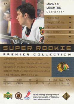 2002-03 Upper Deck Premier Collection - Gold #90 Michael Leighton Back