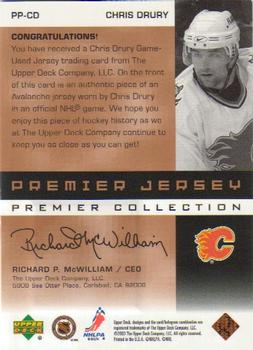 2002-03 Upper Deck Premier Collection - Jerseys Bronze #PP-CD Chris Drury Back