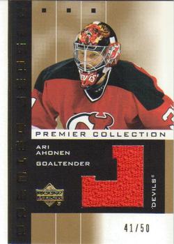 2002-03 Upper Deck Premier Collection - Jerseys Gold #AA Ari Ahonen Front