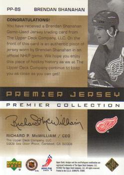 2002-03 Upper Deck Premier Collection - Jerseys Gold #PP-BS Brendan Shanahan Back