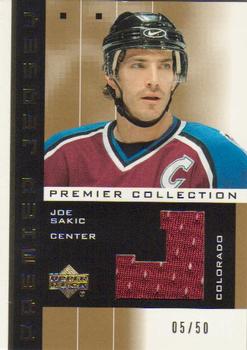2002-03 Upper Deck Premier Collection - Jerseys Gold #PP-JS Joe Sakic Front
