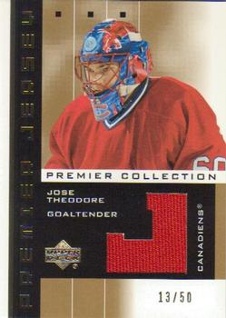 2002-03 Upper Deck Premier Collection - Jerseys Gold #PP-JT Jose Theodore Front