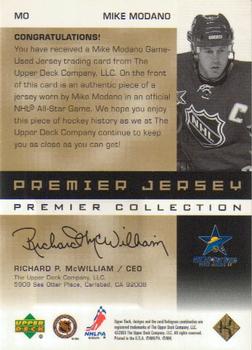 2002-03 Upper Deck Premier Collection - Jerseys Gold #MO Mike Modano Back