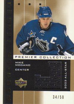 2002-03 Upper Deck Premier Collection - Jerseys Gold #MO Mike Modano Front