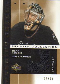 2002-03 Upper Deck Premier Collection - Jerseys Gold #PP-OK Olaf Kolzig Front