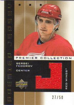 2002-03 Upper Deck Premier Collection - Jerseys Gold #PP-SF Sergei Fedorov Front