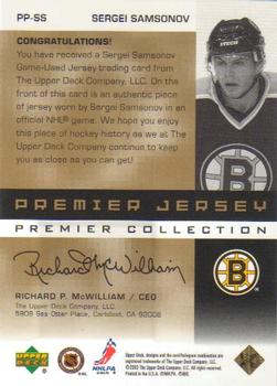 2002-03 Upper Deck Premier Collection - Jerseys Gold #PP-SS Sergei Samsonov Back