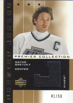 2002-03 Upper Deck Premier Collection - Jerseys Gold #PP-WG Wayne Gretzky Front