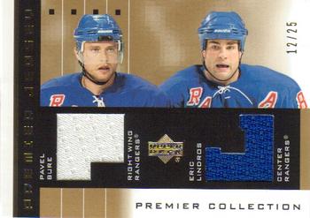 2002-03 Upper Deck Premier Collection - Jerseys Gold #B-L Pavel Bure / Eric Lindros Front