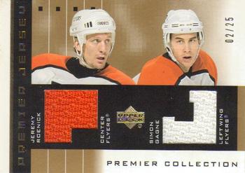 2002-03 Upper Deck Premier Collection - Jerseys Gold #R-G Jeremy Roenick / Simon Gagne Front
