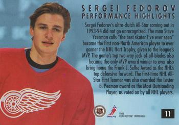1994-95 Ultra - Sergei Fedorov Highlights #11 Sergei Fedorov Back
