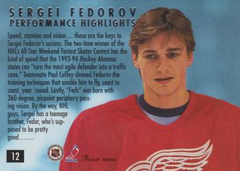 1994-95 Ultra - Sergei Fedorov Highlights #12 Sergei Fedorov Back