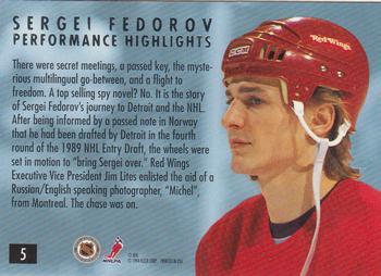1994-95 Ultra - Sergei Fedorov Highlights #5 Sergei Fedorov Back