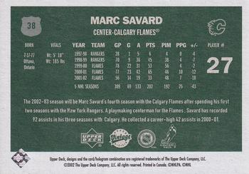 2002-03 Upper Deck Vintage - Green Backs #38 Marc Savard Back