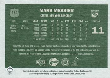 2002-03 Upper Deck Vintage - Green Backs #170 Mark Messier Back