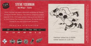 2002-03 Upper Deck Vintage - Tall Boys Gold #T24 Steve Yzerman Back