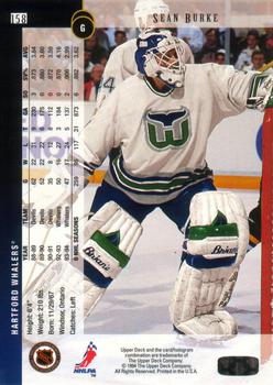 1994-95 Upper Deck #158 Sean Burke Back