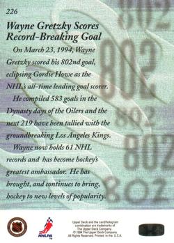 1994-95 Upper Deck #226 Wayne Gretzky Back